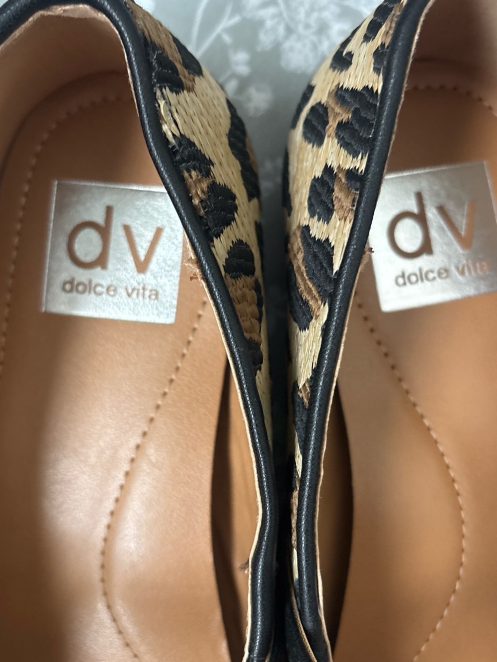 Dolce Vita Leopard-Print Mary Jane Flats in Tan and Black - Picture 3 of 4
